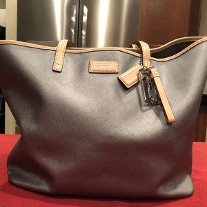 Coach crosshatch leather tote